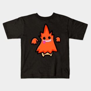 The flame fire red angry Kids T-Shirt